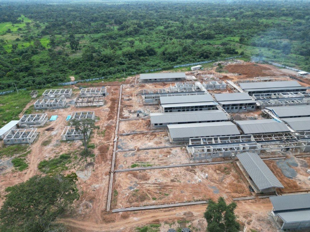 Aerial view of a Phil-Teck construction site