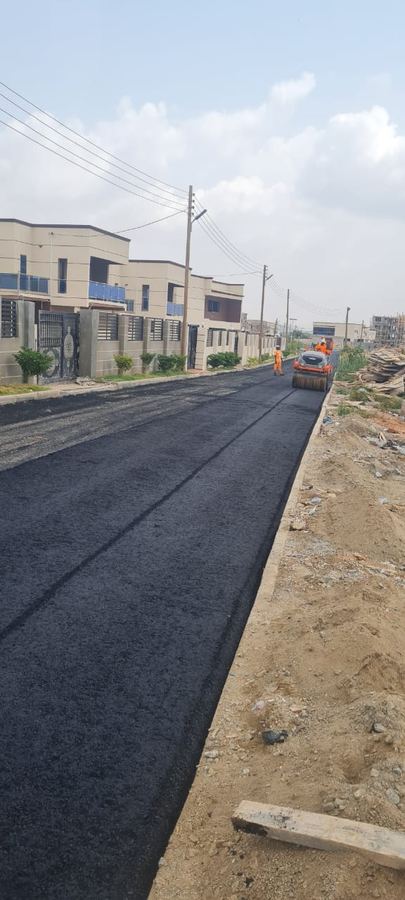Freshly paved concrete road