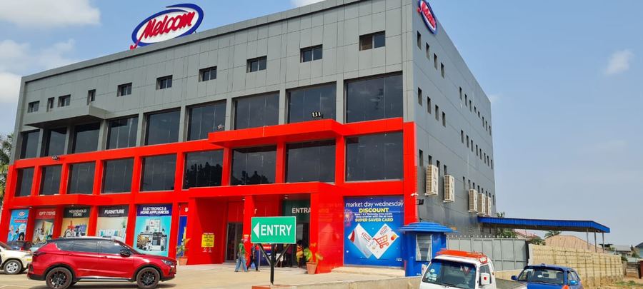 Completed 4-storey Melcom commercial building at Amasaman