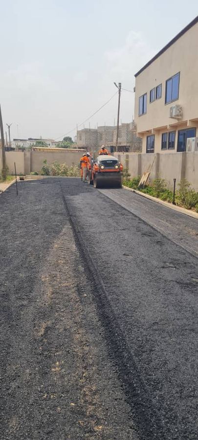 Road construction crew on site